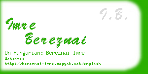 imre bereznai business card